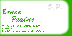 bence paulus business card